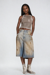 Pranavi Hayley Midi-Jeans mit weitem Bein